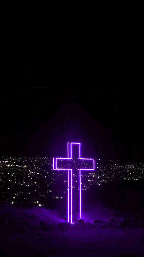 Cute Girly Cross On A Cliff Wallpaper