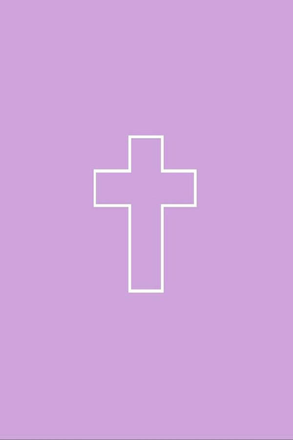 Cute Girly Cross On A Pastel Purple Background Wallpaper