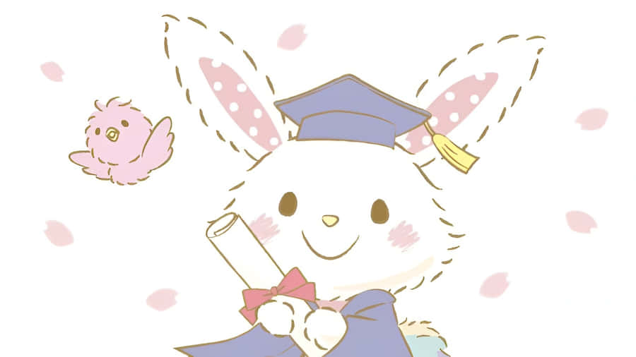 Cute Graduation Bunny Wallpaper