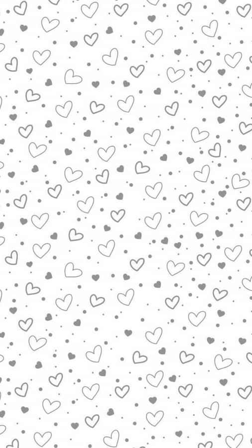 Cute Grey Seamless Hearts Wallpaper