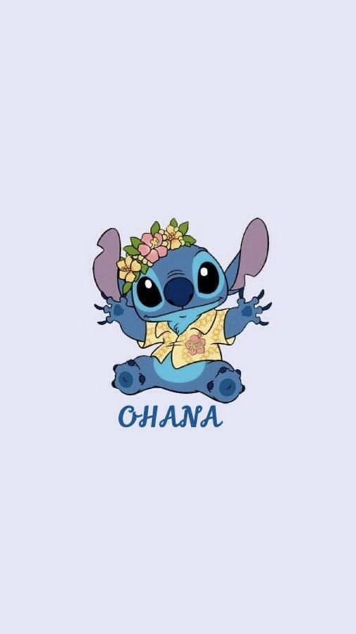 Cute Hawaiian Stitch Ohana Iphone Wallpaper