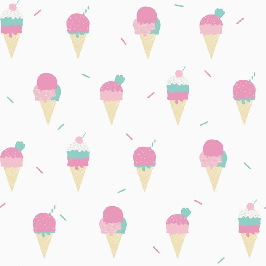Cute Ice Cream With Sugar Sprinkles Wallpaper