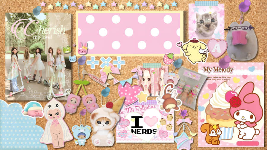 Cute Junk Scrapbook Layout Wallpaper