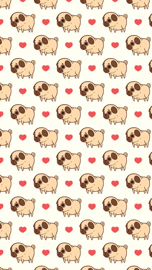 Cute Kawaii Dog Illustration Wallpaper