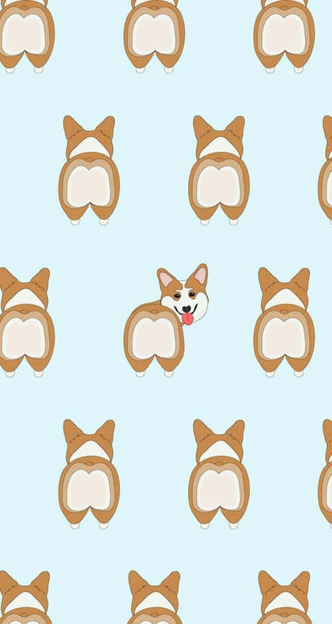 Cute Kawaii Dog In Adorable Settings Wallpaper