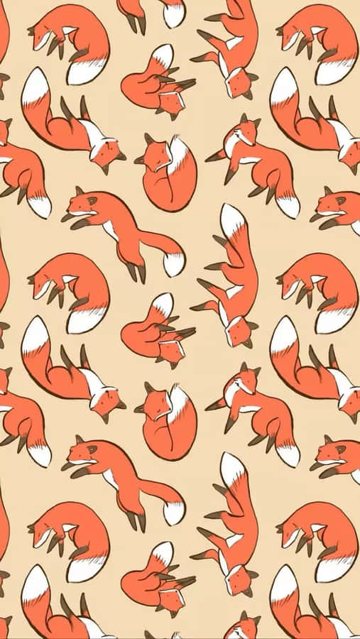 Cute Kawaii Fox Illustration Wallpaper