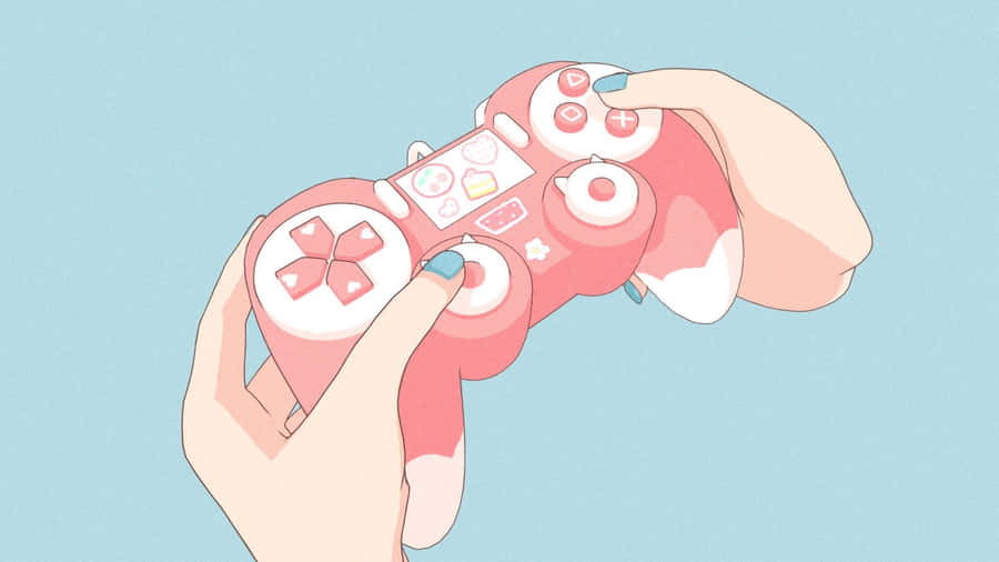 Cute Kawaii Gamer Setup Wallpaper