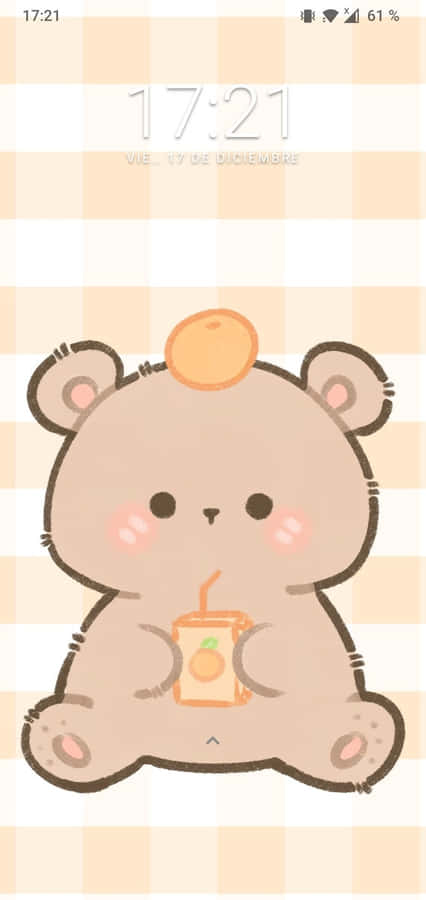 Cute Kawaii Lock Screen Cartoon Bear Wallpaper