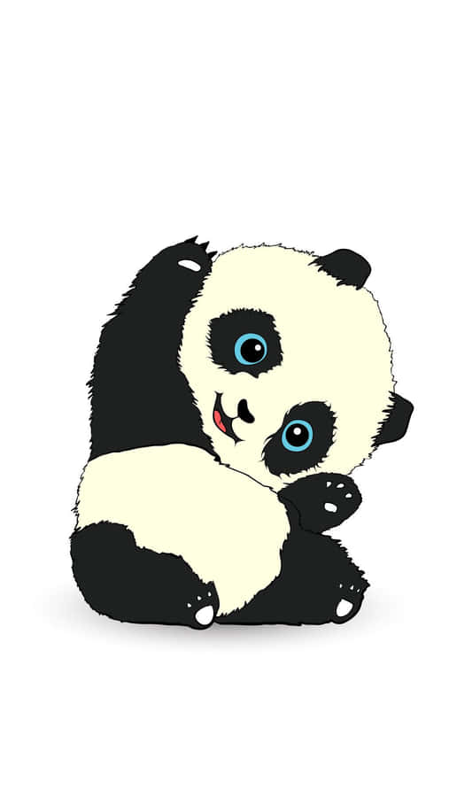 Cute Kawaii Panda Chilling Out Wallpaper