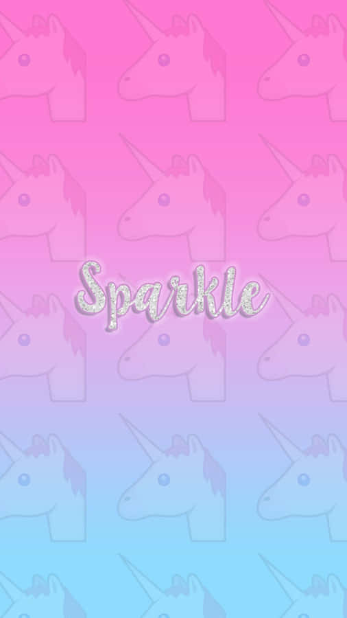 Cute Kawaii Unicorn With Magical Star Rainbow Wallpaper