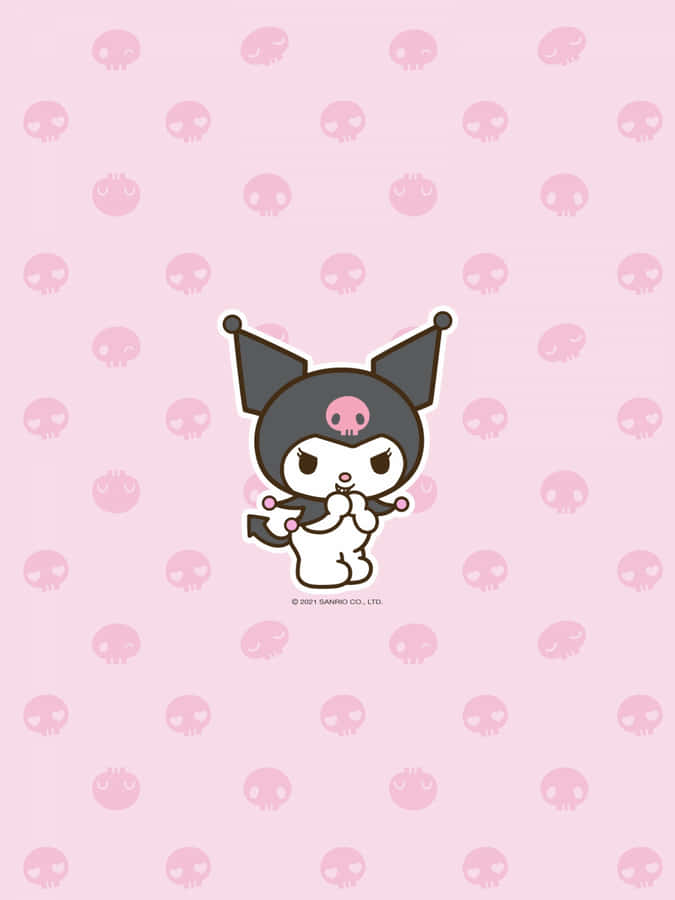 Cute Kuromi Alien Pink Wallpaper
