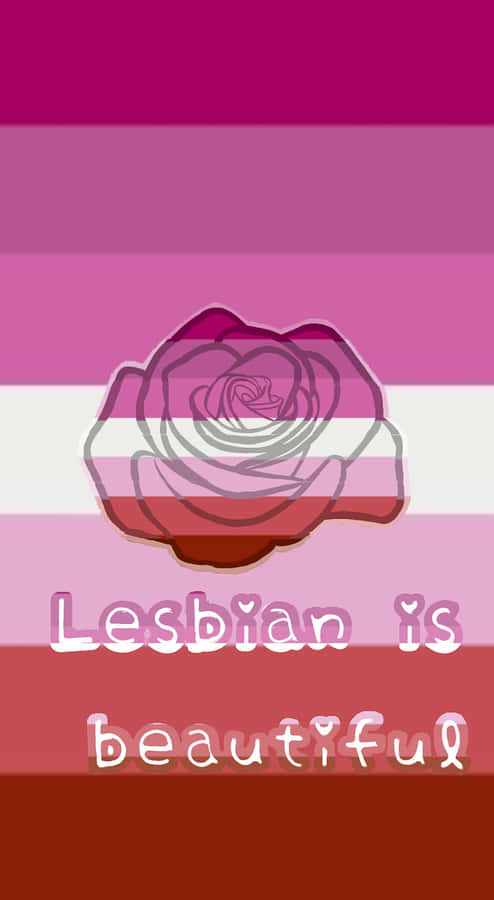 Cute Lgbt Lesbian Flag With Rose Wallpaper