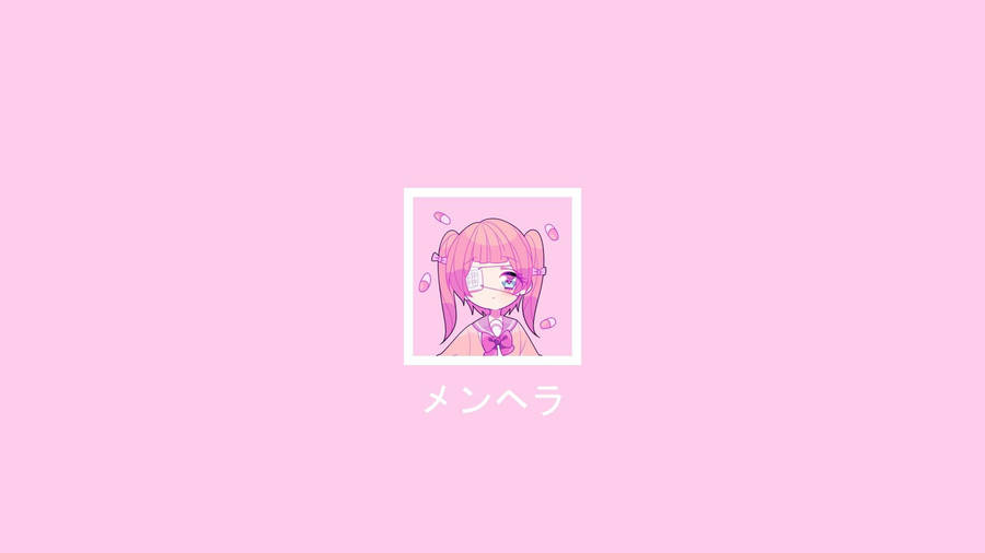 Cute Menhera Pink Anime Aesthetic Wallpaper