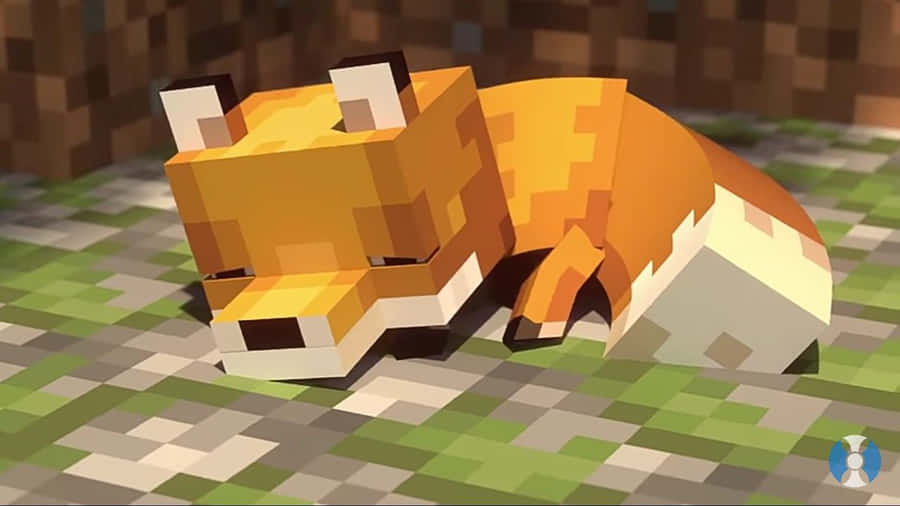 Cute Minecraft Sleeping Fox Wallpaper