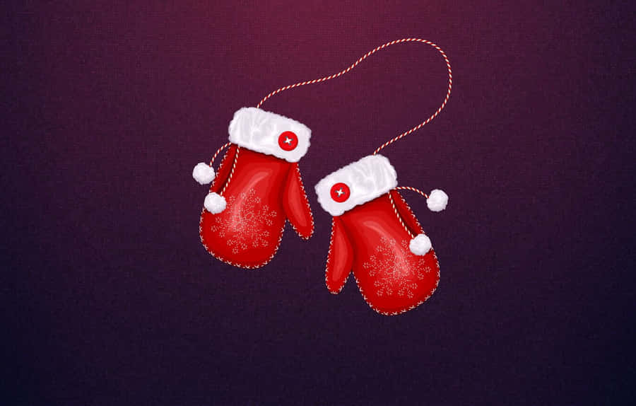 Cute Mittens On Wooden Background Wallpaper