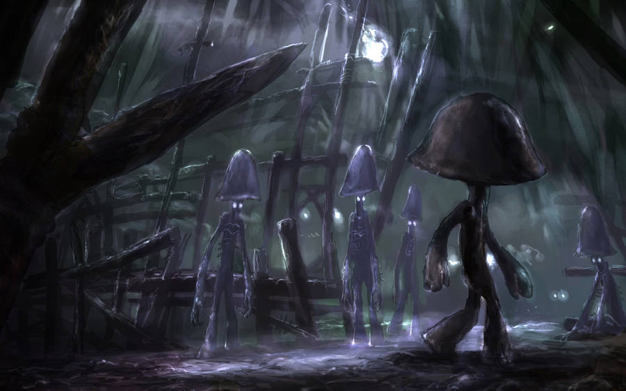 Cute Mushroom People From Mushroom Men Wallpaper