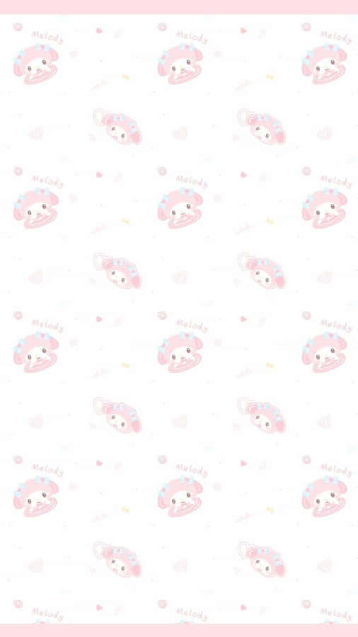 Cute My Melody Pattern Poster Wallpaper