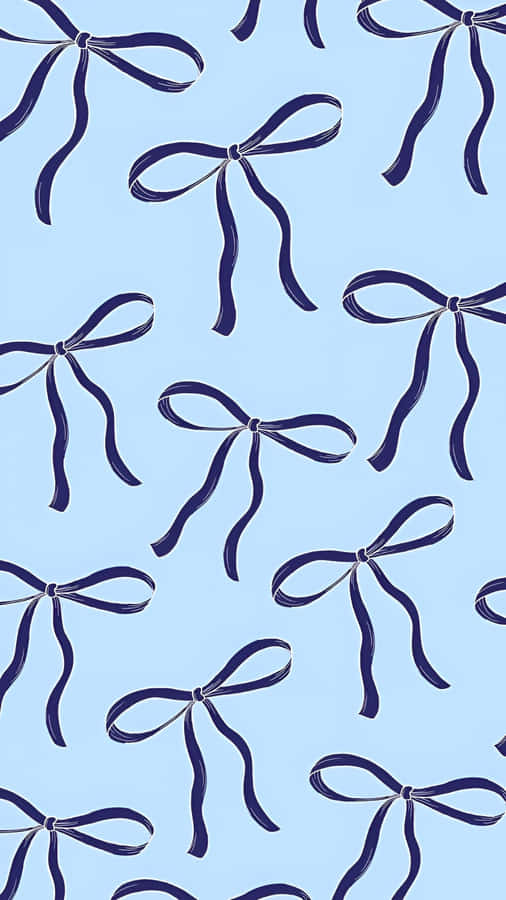 Cute Navy Blue Bows Wallpaper