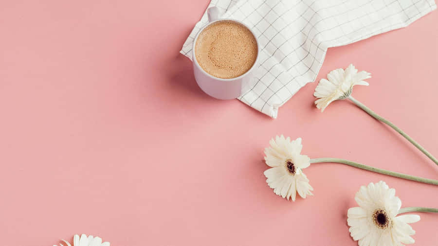 Cute Pastel Spring Setup Wallpaper