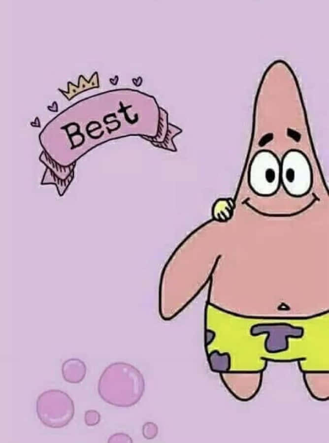 Cute Patrick Star Matching Best Friend Portrait Home Screen Wallpaper