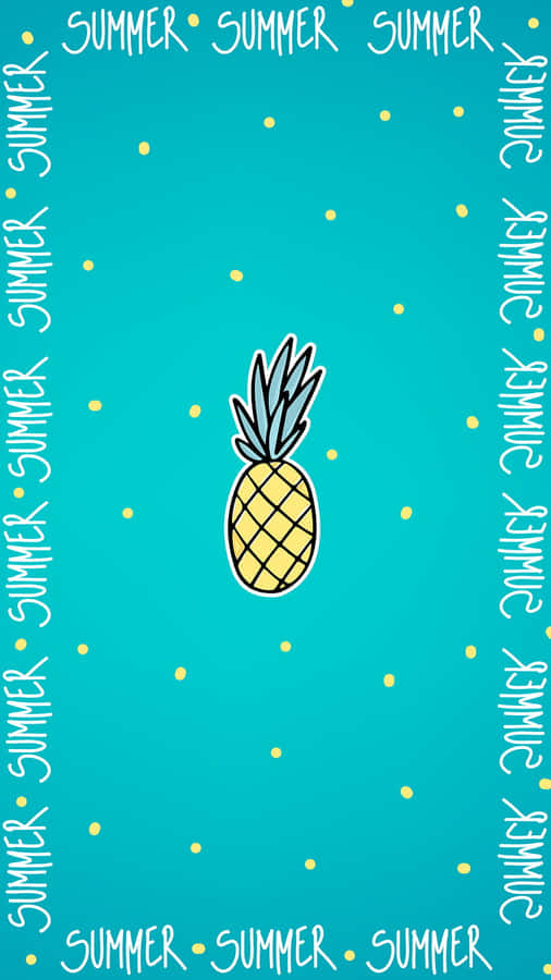 Cute Pineapple Cartoon Summer Wallpaper
