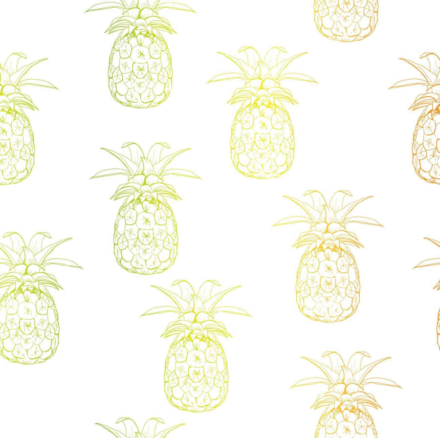 Cute Pineapple Monochrome Vector Artwork Wallpaper