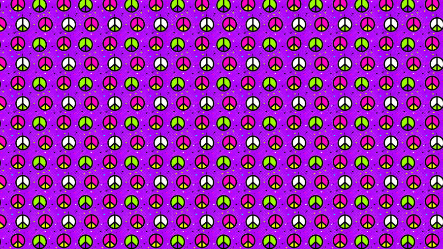 Cute Purple Peace Pattern Wallpaper