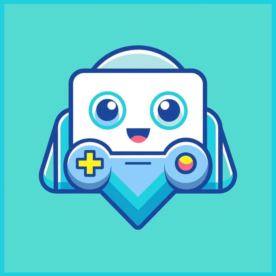Cute Robot Game Controller Character Wallpaper