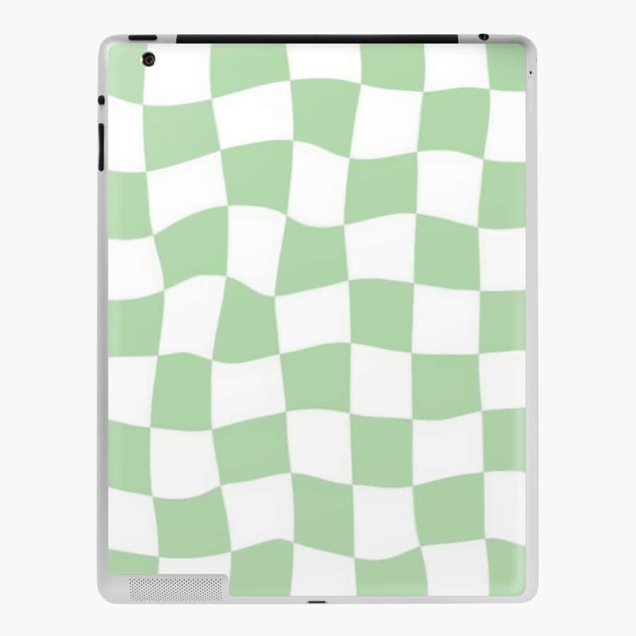 Cute Sage Green Checkered Board Tablet Skin Wallpaper