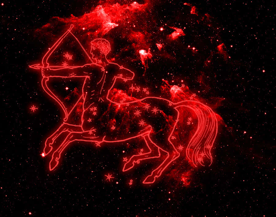 Cute Sagittarius Red Centaur Wallpaper