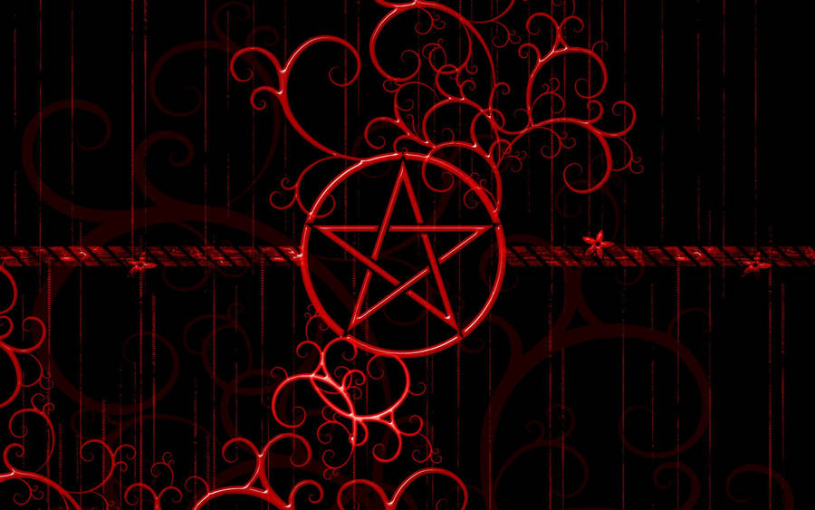 Cute Satanic Fanart In Red Wallpaper