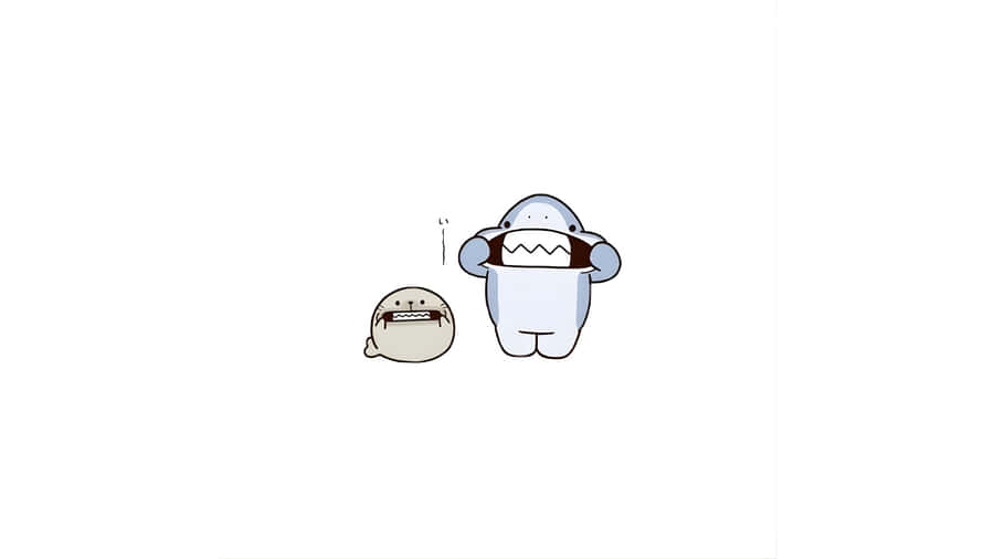 Cute Shark And Friend Wallpaper