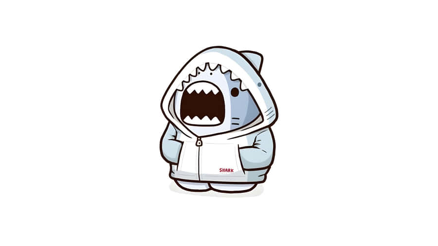 Cute Shark In Hoodie Wallpaper