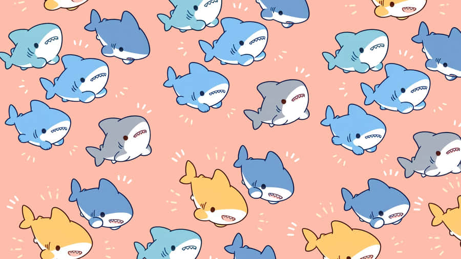 Cute Shark Pattern Wallpaper