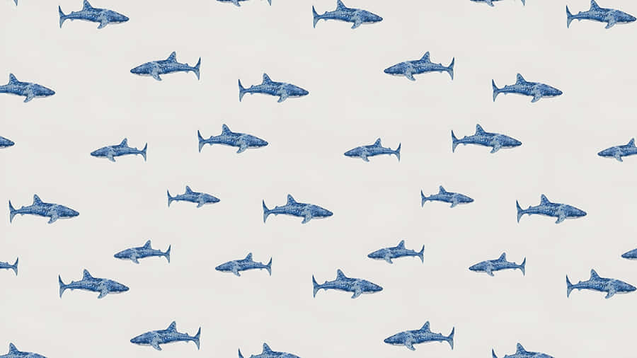 Cute Shark Pattern Wallpaper