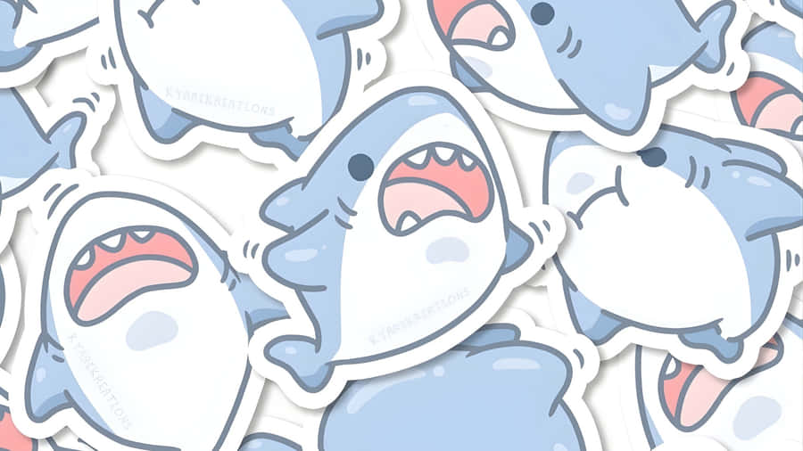 Cute Shark Pattern Wallpaper