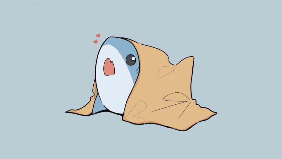 Cute Shark Under Blanket Wallpaper