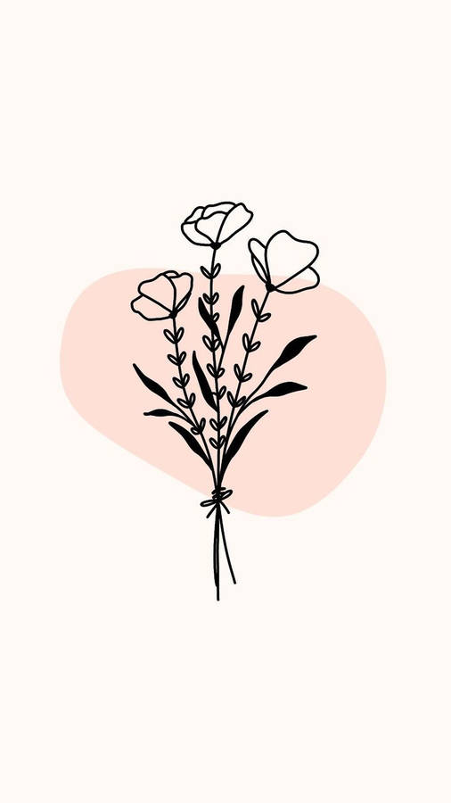 Cute Simple Three Flowers Wallpaper