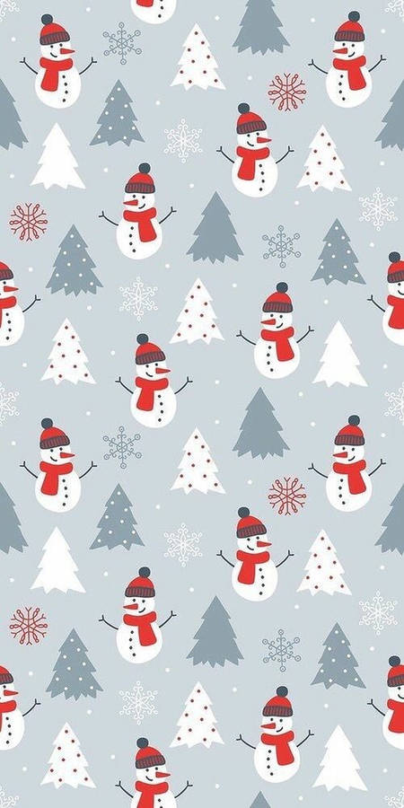 Cute Snowmen Christmas Pattern Wallpaper
