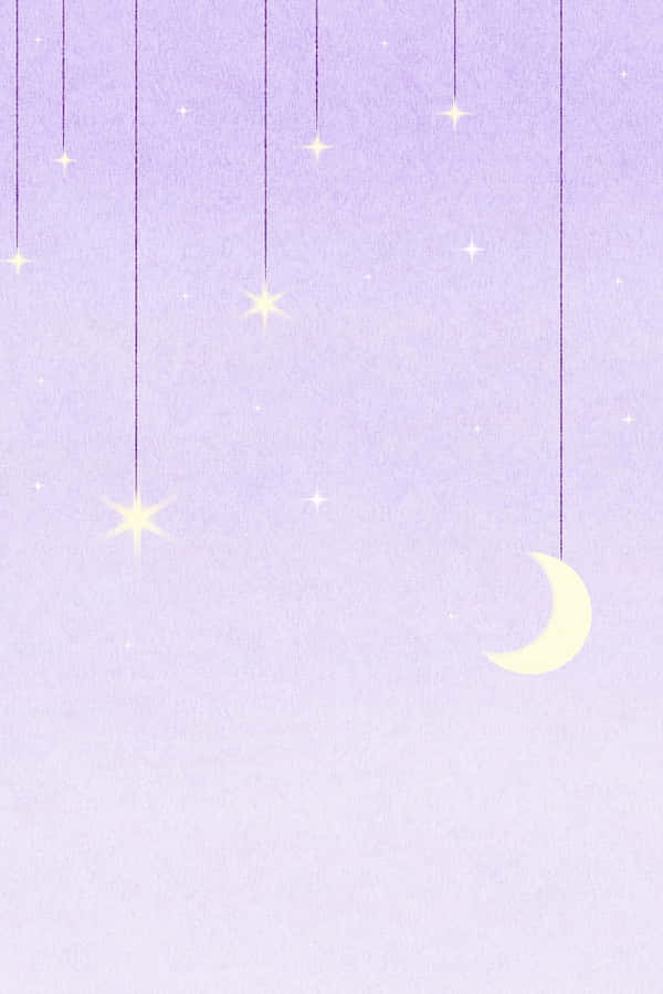 Cute Stars And Moon Digital Art Wallpaper