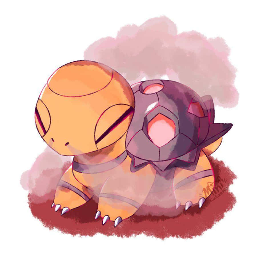 Cute Torkoal Artwork With Smoke Wallpaper