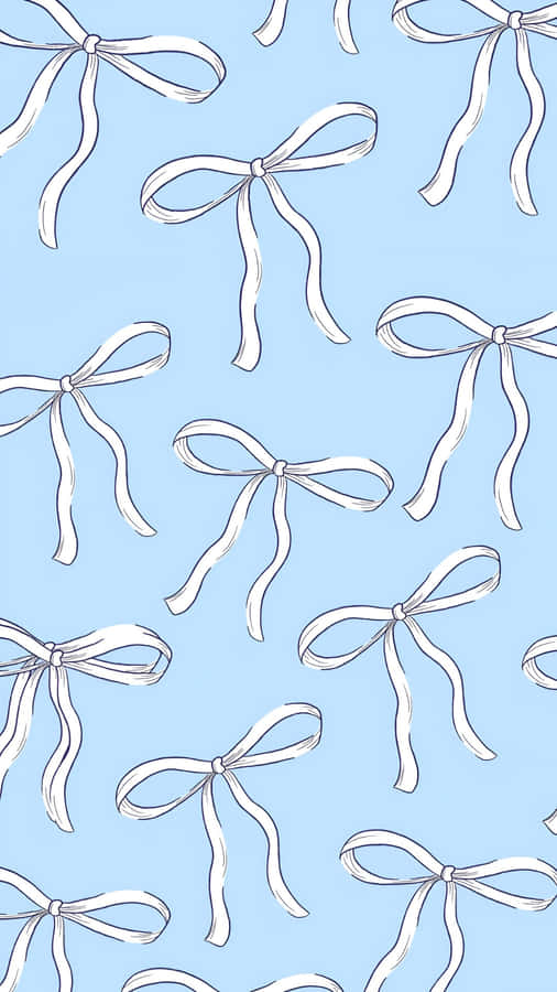 Cute White Bow Pattern Wallpaper