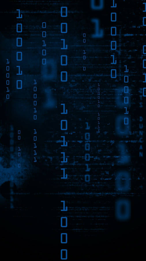 Cyber Binary Codes In Blue Wallpaper