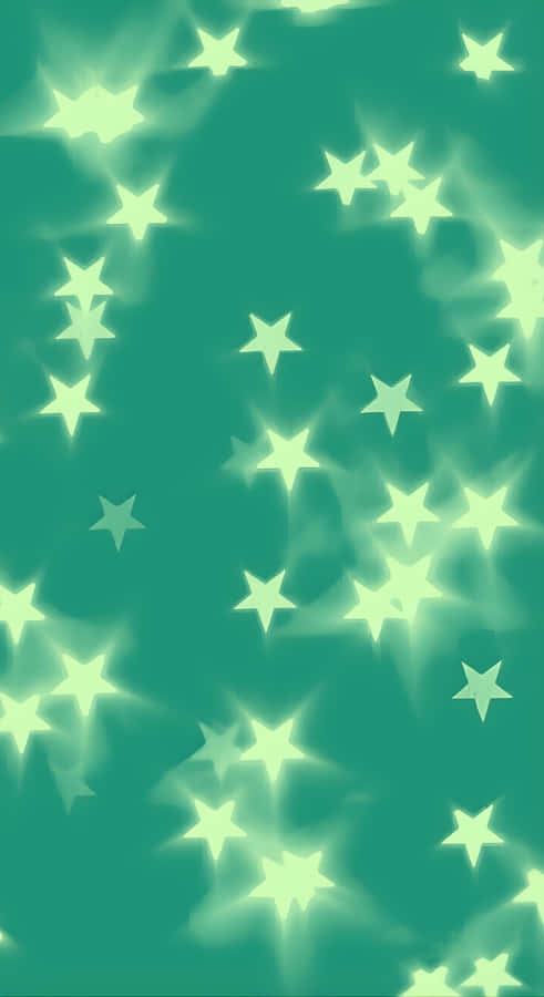 Cyber Green Star Glow Wallpaper