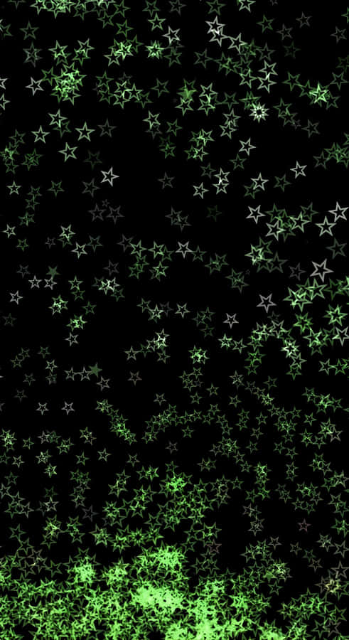 Cyber Green Starfield Glow Wallpaper