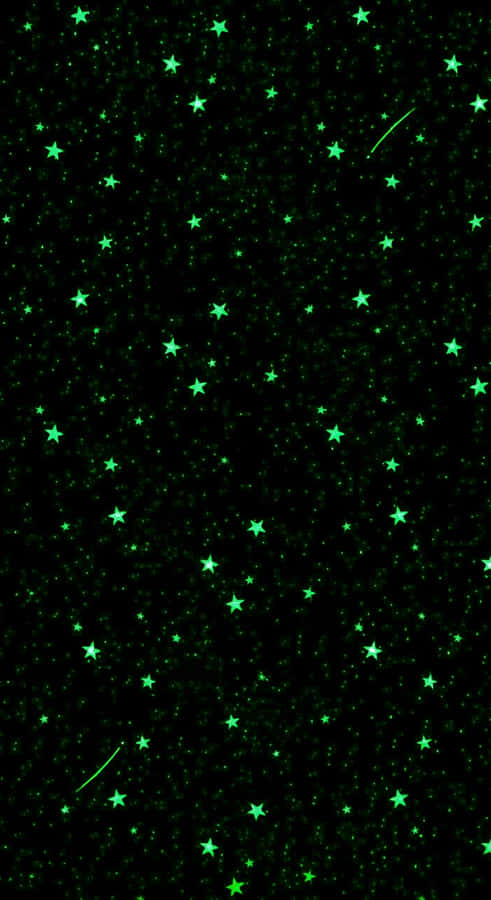Cyber Green Starry Night Wallpaper