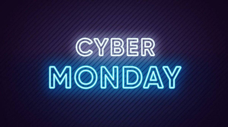 Cyber Monday Neon Light Lettering Wallpaper