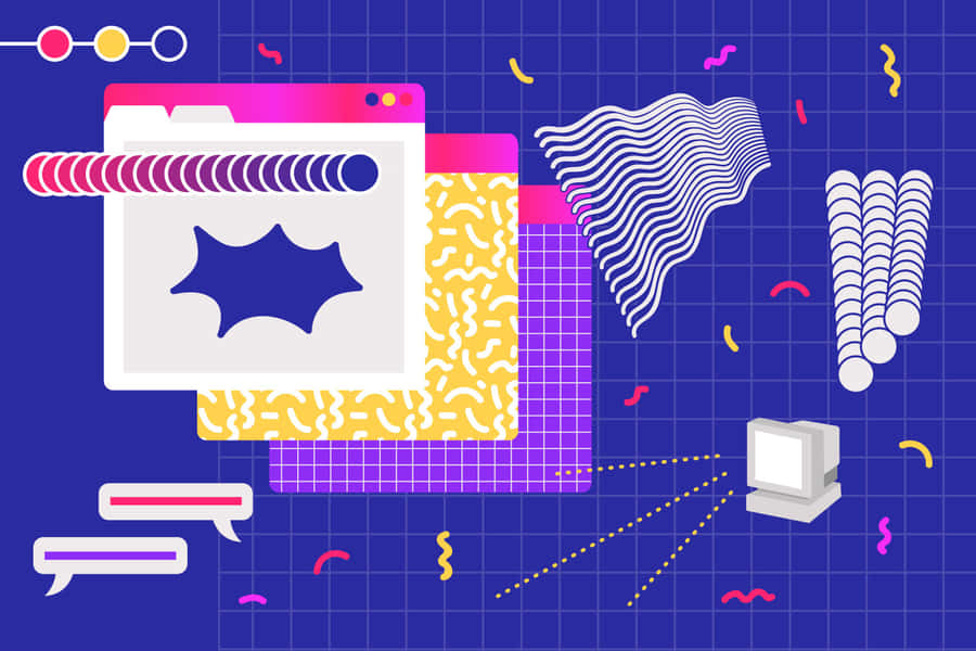 Cyber Y2 K Abstract Computer Design Wallpaper