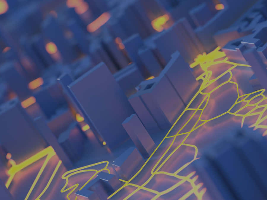 Cybercore_ Cityscape_ Glow Wallpaper