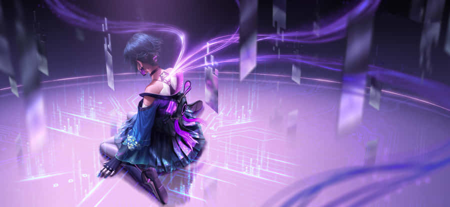 Cybercore Dancerin Digital Realm Wallpaper